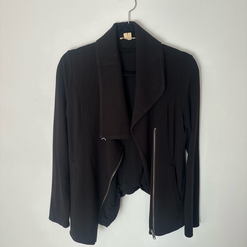 Helmut Lang Black fleece biker jacket